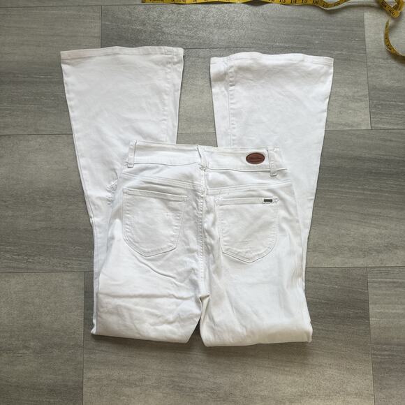 Michelle Ferrar white Distressed Jeans Flare Size 9 - Picture 6 of 7